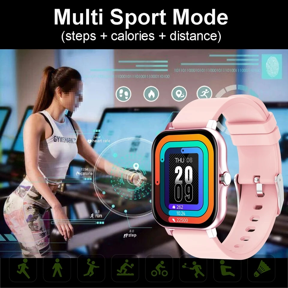 For Huawei Xiaomi Square SmartWatch Women Men Smartwatch Full Screen Dial Call Music Smartclock Fitness Tracker Sport SmartWatch