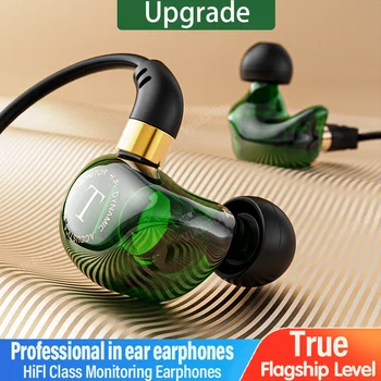 Auriculares dinâmicos com fio, graves pesados, auriculares de música, auriculares intra-auriculares, cancelamento de ruídos, microfone, corrida, esporte, jogos, auscultadores HIFI, 3,5mm