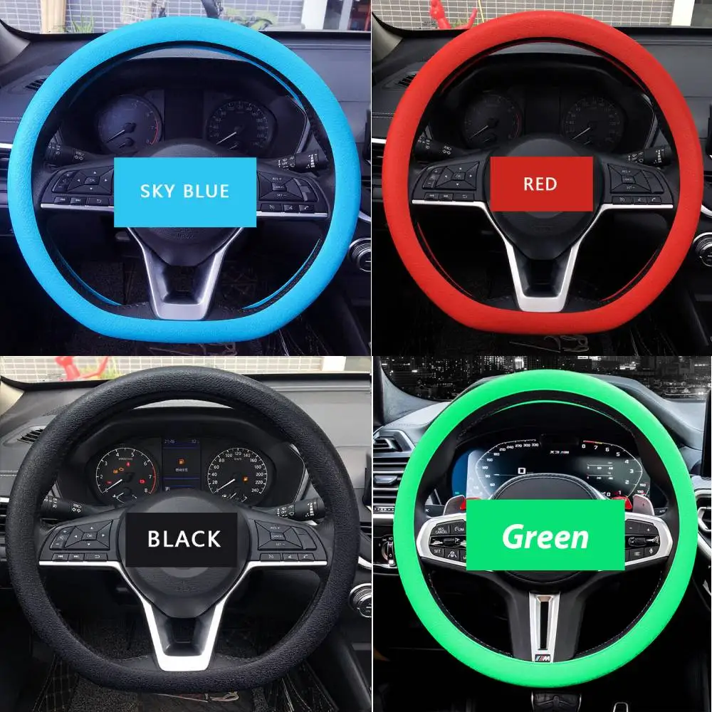 Universal Car Silicone Steering Wheel Cover Anti Slip Soft Grip Cover For 32-40cm / 12.59 -15.75\