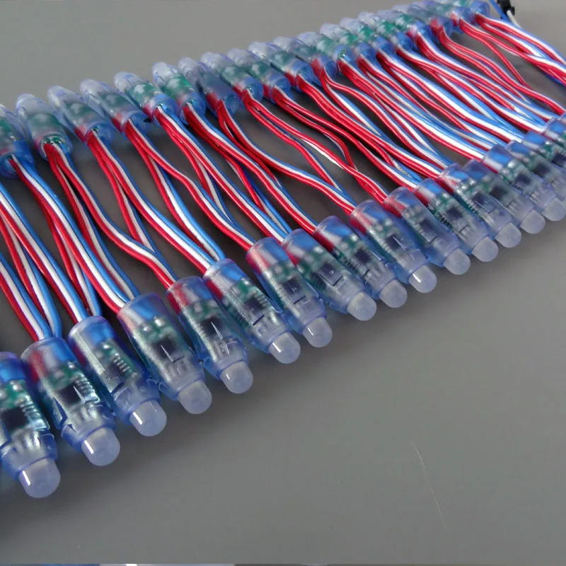 LED Pixel Light String para Publicidade, Impermeável Derramando Pixel, Full Color, perfurado, 12mm, DC, 5V, 50PCs, WS2811