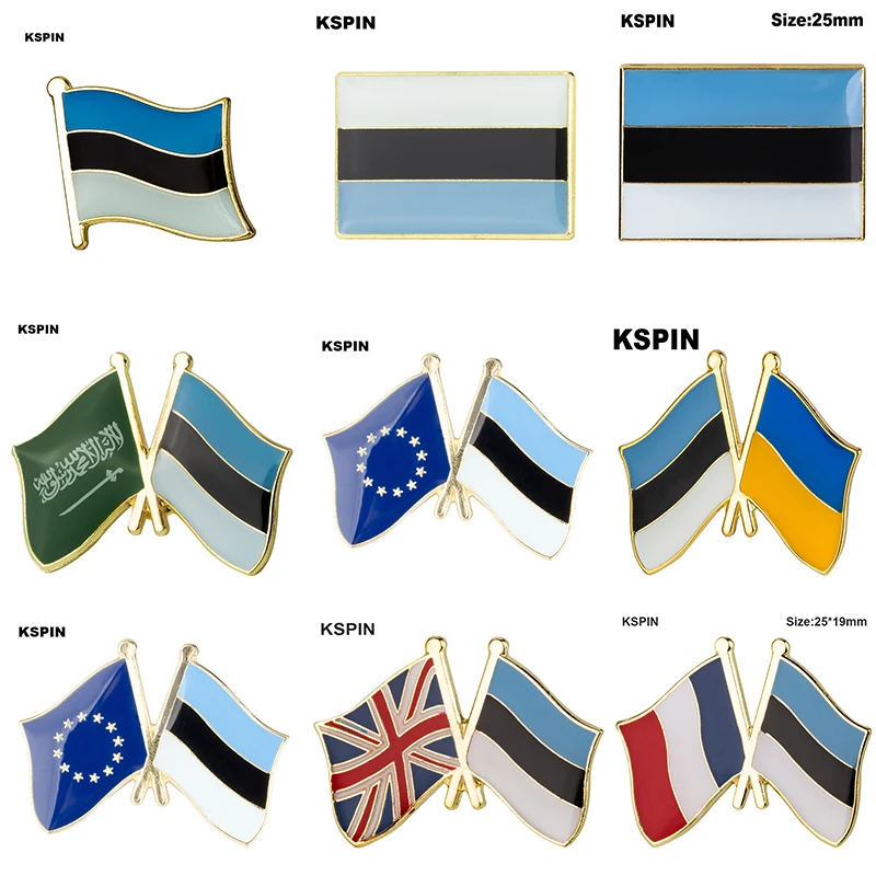 Estonia Flag Badge Brooch Natinal Lapel Pins Flag Lapel Pins Country Flag Badge