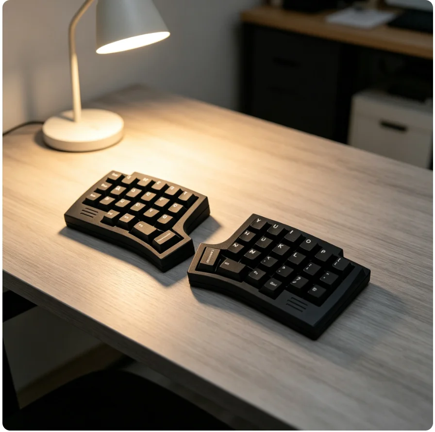 Customized Noirix44 44-key Split Mechanical Keyboard with Hot-swappable Switches, Bluetooth, Ergonomic Design, Adjustable Stand