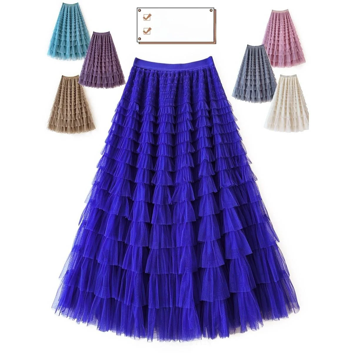 

NVYAN Cake Skirt f-length A-line Net Gown Mid-waist PVC Fabric Ciwalk Suitable Long Skirts Women's Faion