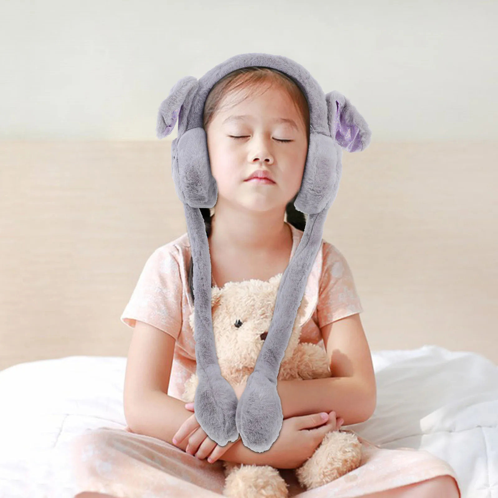 1Pcs Rabbit Ear Earmuffs Adorable Bunny Shape Stylish Ear Warmer Lightweight Portable for Spring Festival Holiday Fun Wearable