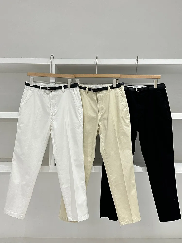 

Busin Casual Straight Leg Men's Pants Korean Sle Nine Points Long Trousers Simple Lightweight Multifunctional Net Color