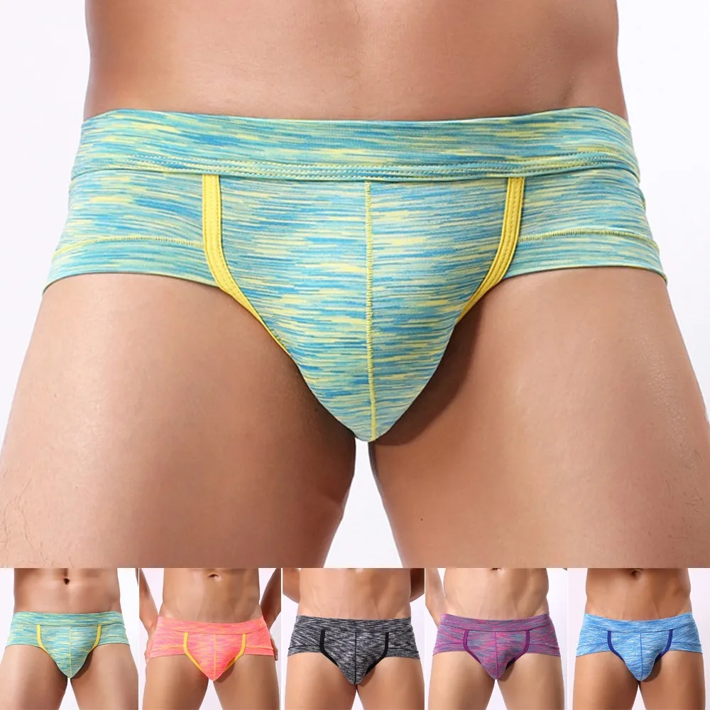 

Men's Sexy Low Rise Triangle Briefs Breathable Printing Underwear Underpants Men's Comfortable Breathable Elastic Bag Briefs