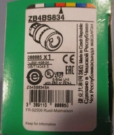 

Brand new ZB4BS834 Emergency stop New Original Stock 1pcs Fast delivery