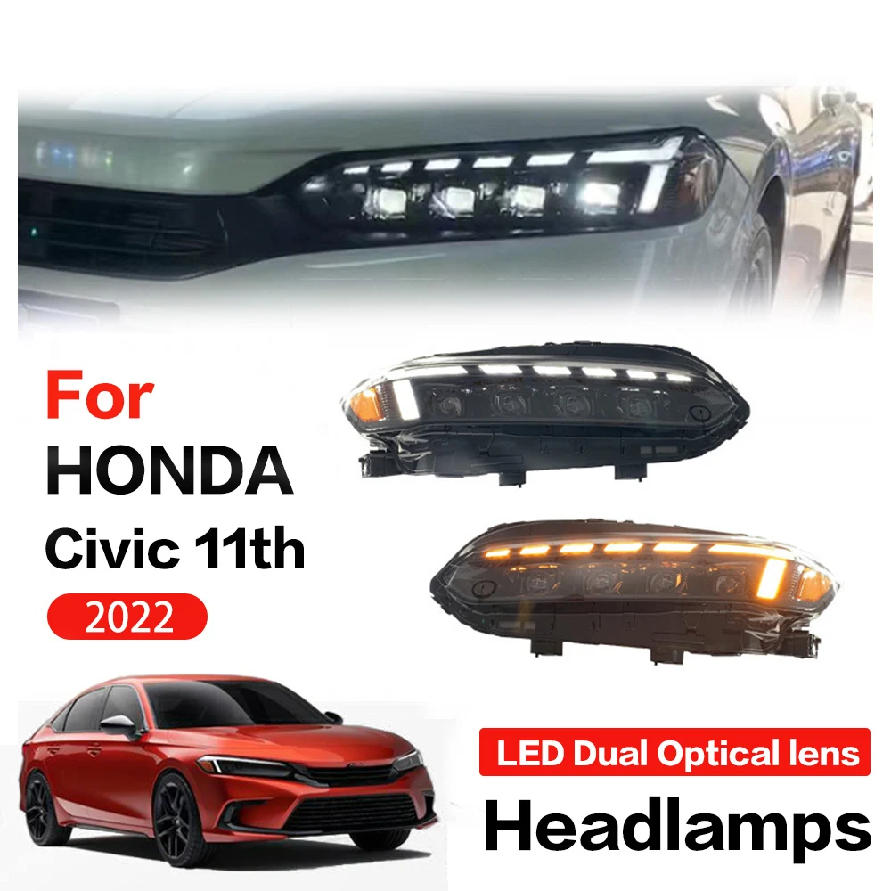 

For Honda Civic 11 2022 Car Rear Light LED Taillight Lights Turn Signal Assembly Modification Lamp Accessory Driving lights