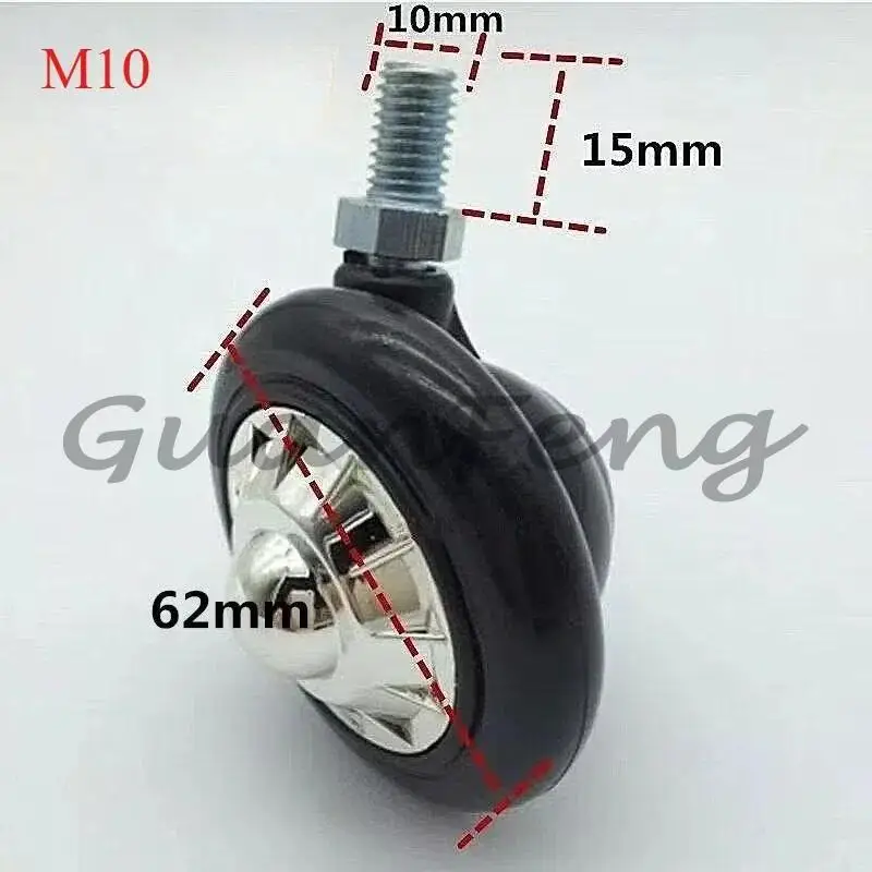 Threaded Rod Ball Casters, Zinc Plastic with Buckle, M8 and M10 Replacement Casters for Barber Chairs，5-piece set