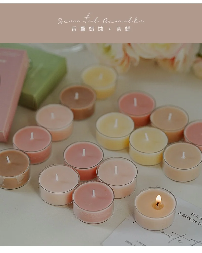 Wholesale colorful round small tea wax fragrance Gift Ambience wedding companion gift Handmade Mother's Day scented candles