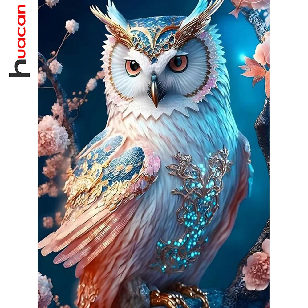 Huacan Diy Diamant Malerei Eule Bild Von Strass Handgemachte Hobby Voller Diamanten Mosaik Tier Wohnkultur