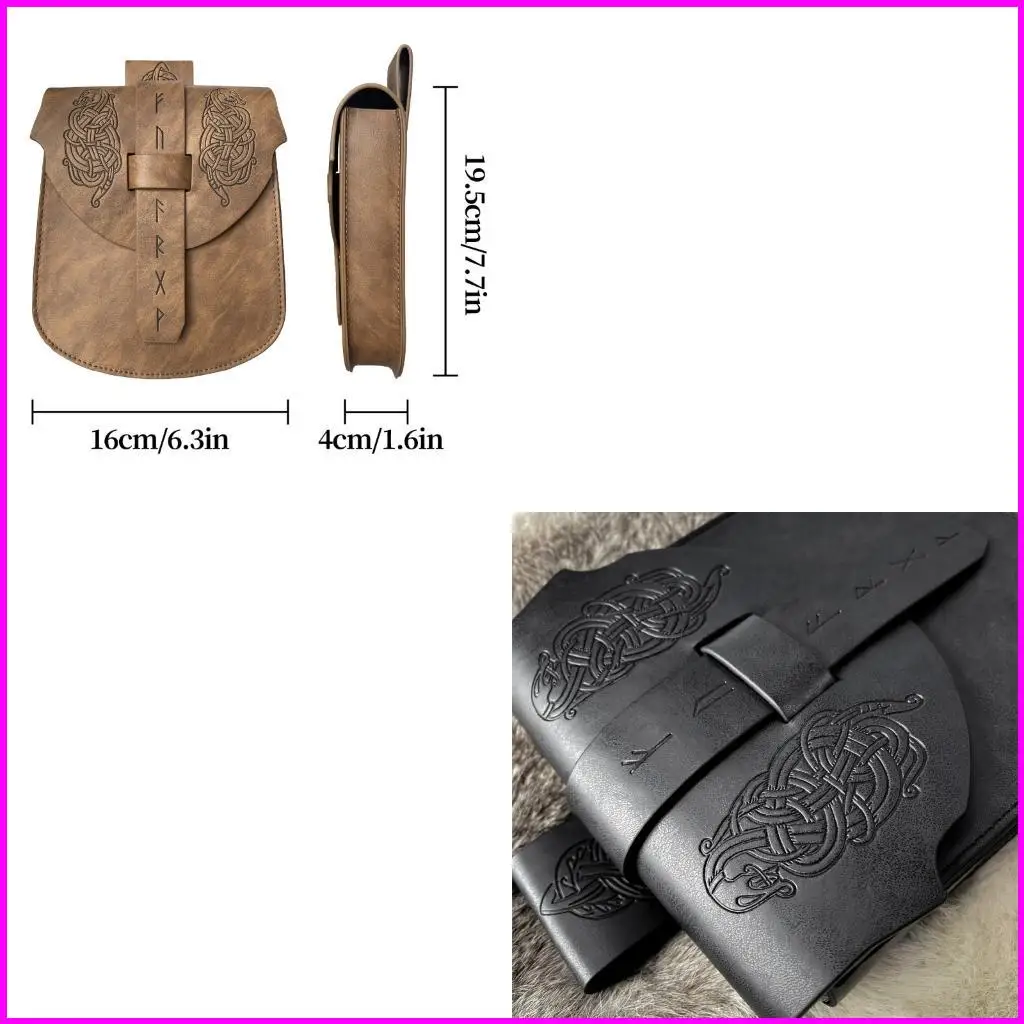

Medieval Leather Belt Bag Waist Pouches Medieval Waist Coin Pouches Leather Phone Bag For Men Women Halloween Cosplay