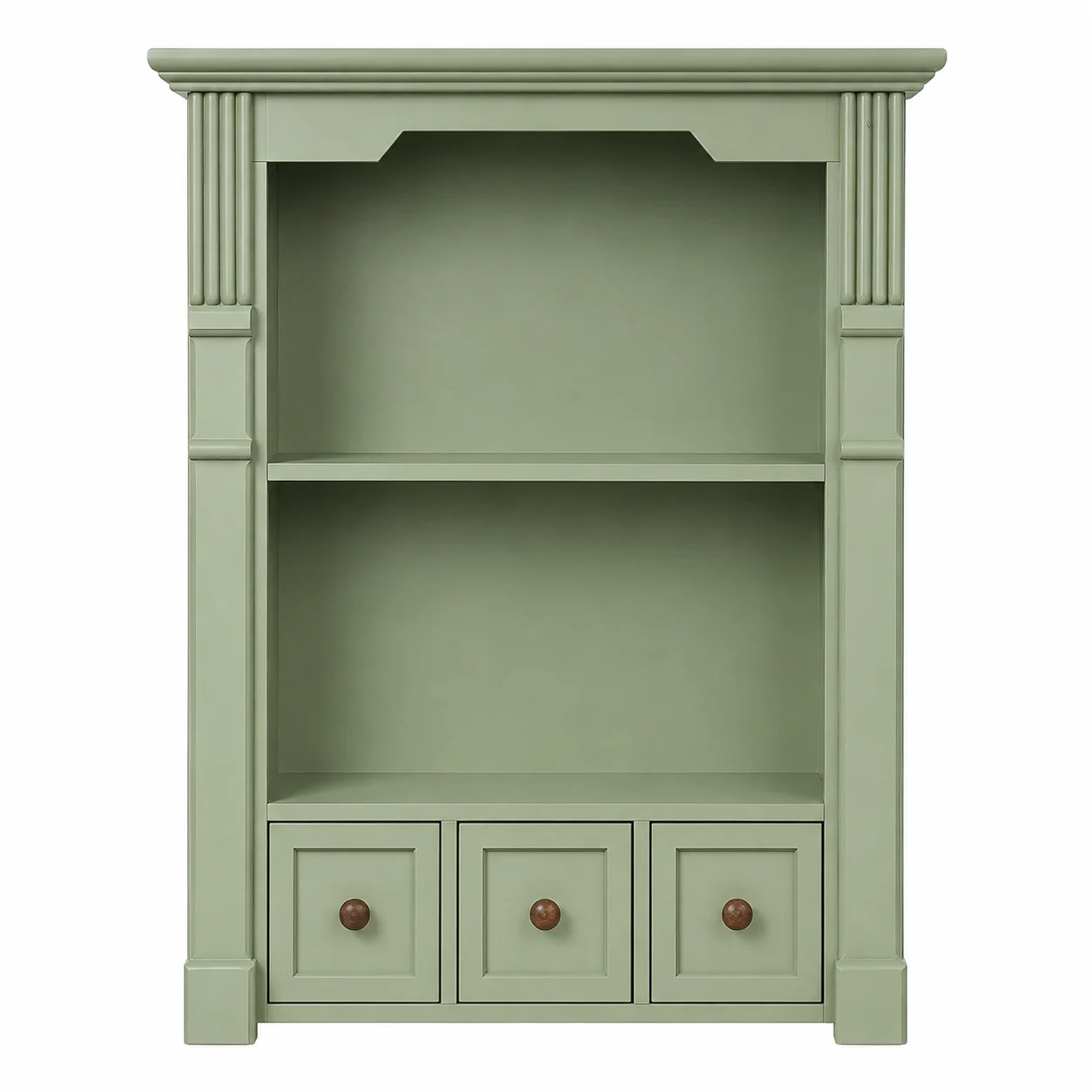 Vintage Französischer Wandschrank in Mintgrün, Hängeregal mit 3 Schubladen, Rustikaler Farmhaus-Organizer für Küche und Bad