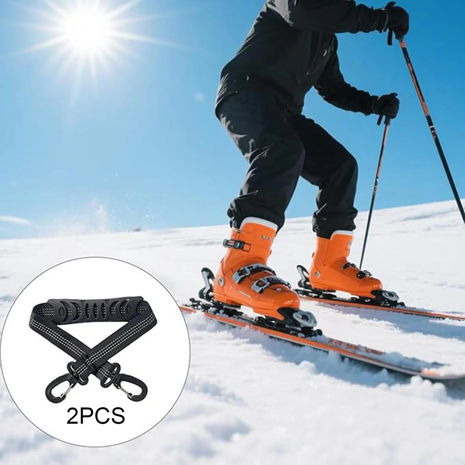 Sangle de transport pour bottes de patinage avec crochets d'extrémité en nylon, support pour snowboard et ski, poignée pour patins à roulettes, accessoires de rangement.