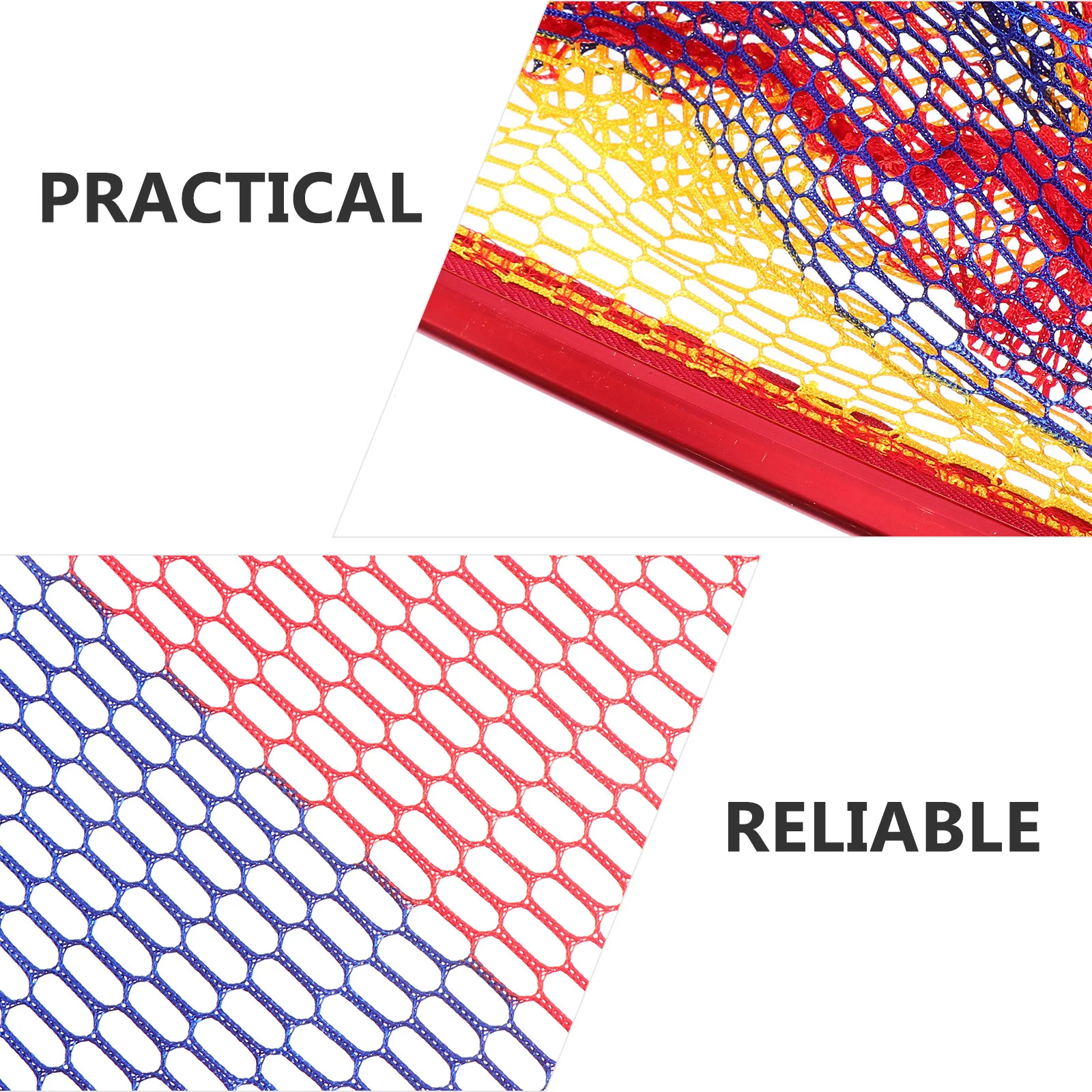 

1pc Aluminum Alloy Net Durable Lightweight Aluminum Alloy Net Bag Telescopic Pole Trapezoid Style Rainbow Pattern for Fishing