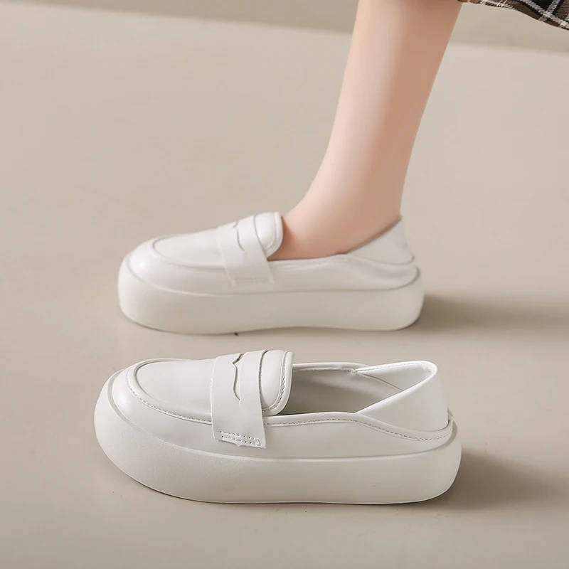 Ladies Plain White Medical Working Flats Soft Pu Upper Cushion Insole Anti Slip Outsole Clinic Daily Healthcare Staff Shoes