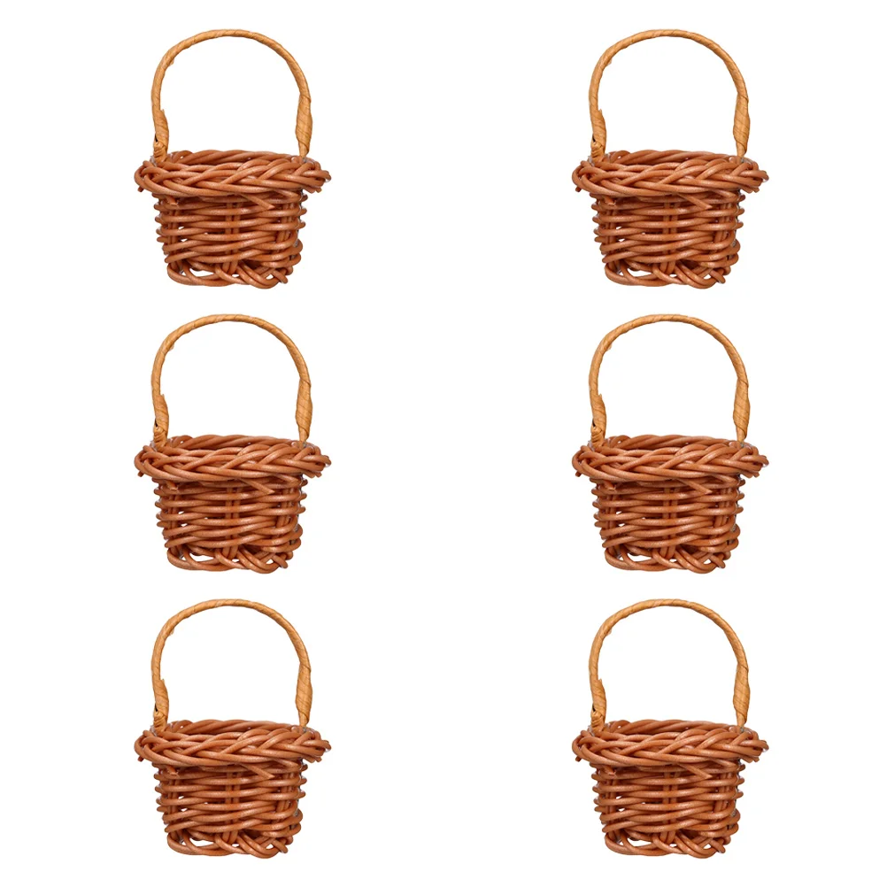 12pcs Mini Woven Flower Basket Set Rustic Coffee Tiny Baskets Home Decor House Wedding Office Centerpiece Miniature Storage