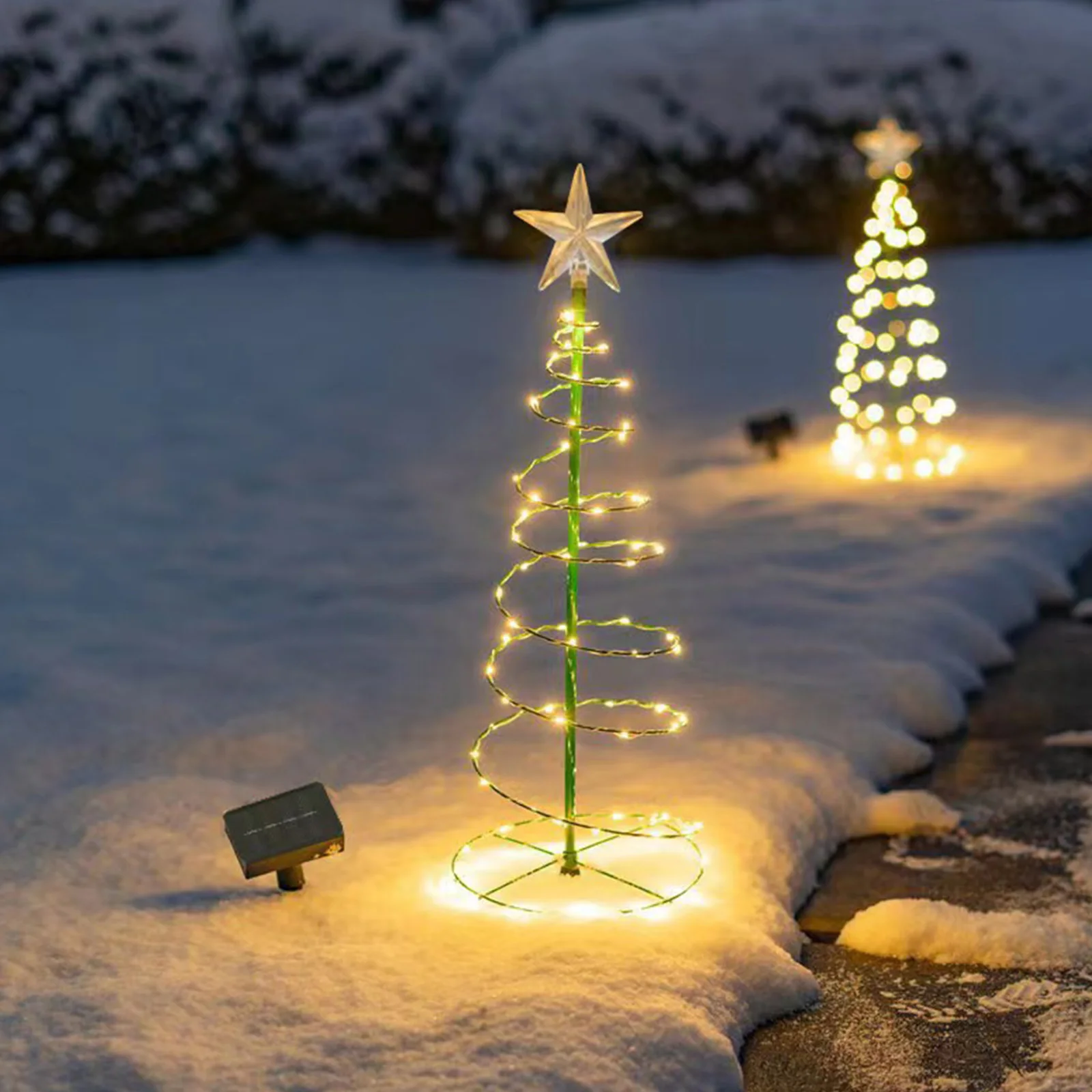 سهلة الاستخدام للماء شجرة عيد الميلاد الشمسية الخفيفة فروع قابل للتعديل شجرة عيد الميلاد الاصطناعية أدى ضوء المناظر الطبيعية