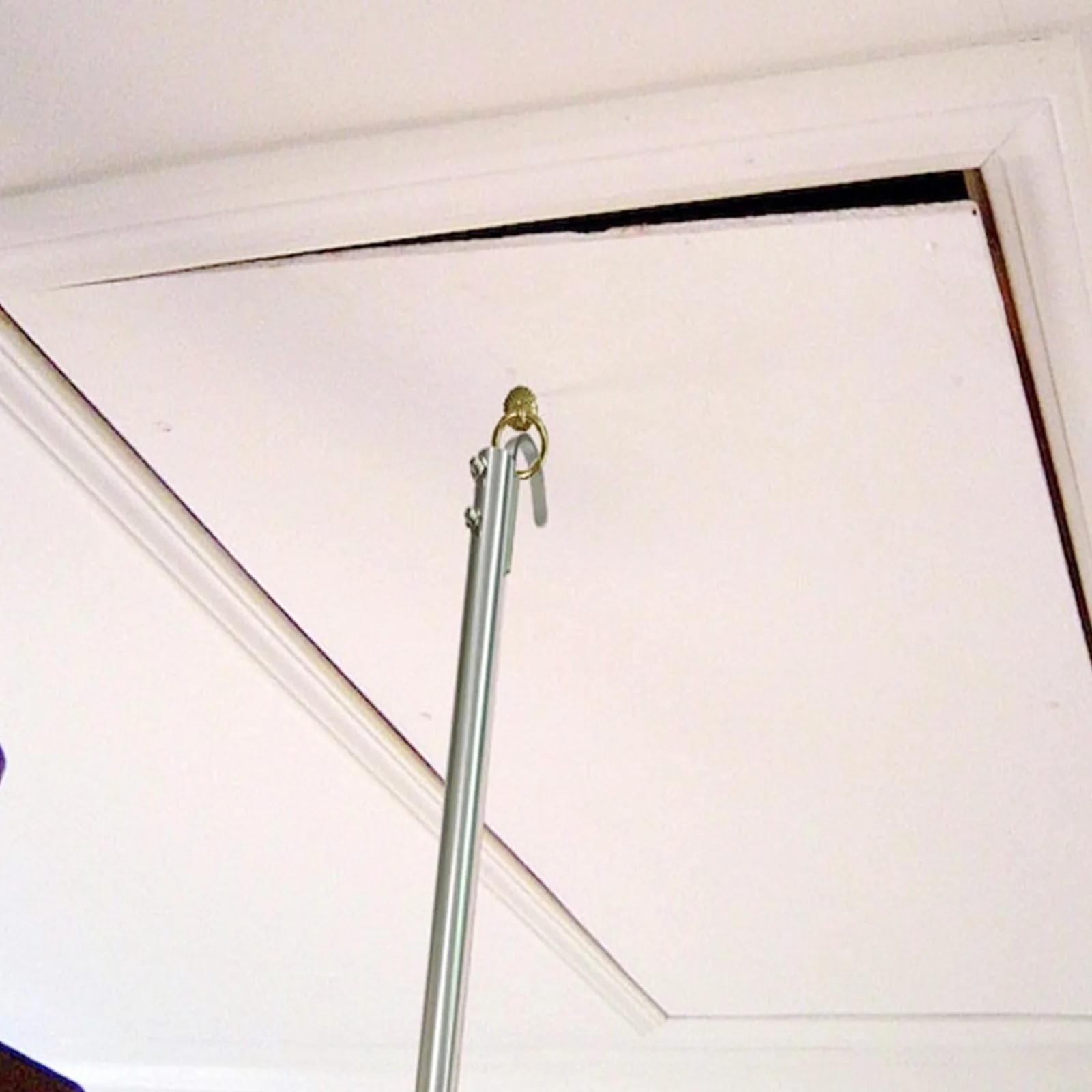 1pc Complete Ladder Pull Down System Kit Attic Stair Pull Kit Includes 1 Attic Extension Rod Up To 40 Inches 1 Storage Hook