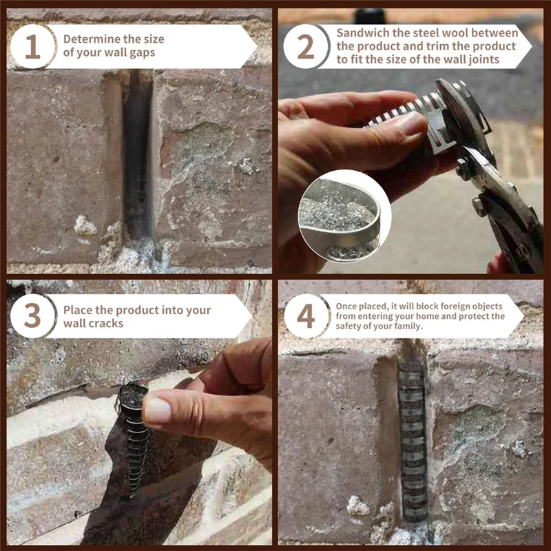 

A08F-40PCS крышки сливных отверстий из нержавеющей стали для кирпичных стен, заполнение из стальной шерсти, огнеупорные кирпичи для заполнения различных размеров