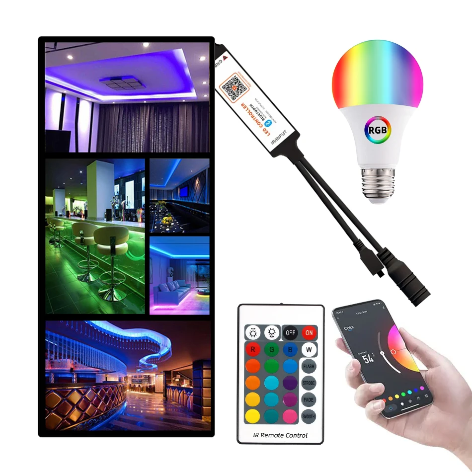 Tuya Mini LED Smart Controller DC 5-24V 6A RGB PWM Dimmer con telecomando IR a 24 tasti per 5050 2835 COB Color LED Strip Light