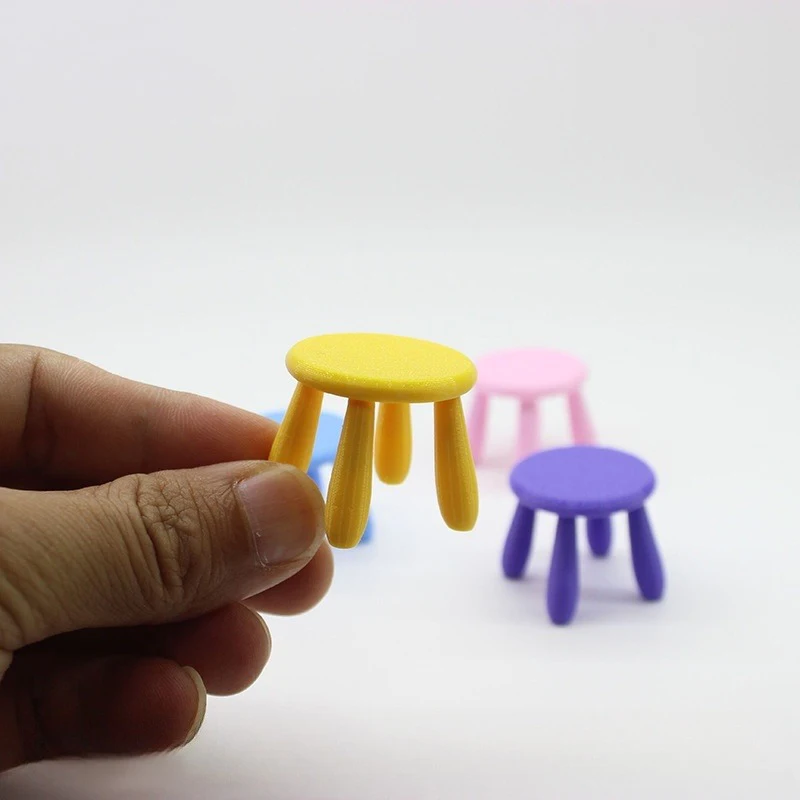 1PC Mini Chair Toy 1:12 Scale Dollhouse Stool Gift Doll Accessories Plastic Miniature Furniture Photo Props Scene Model