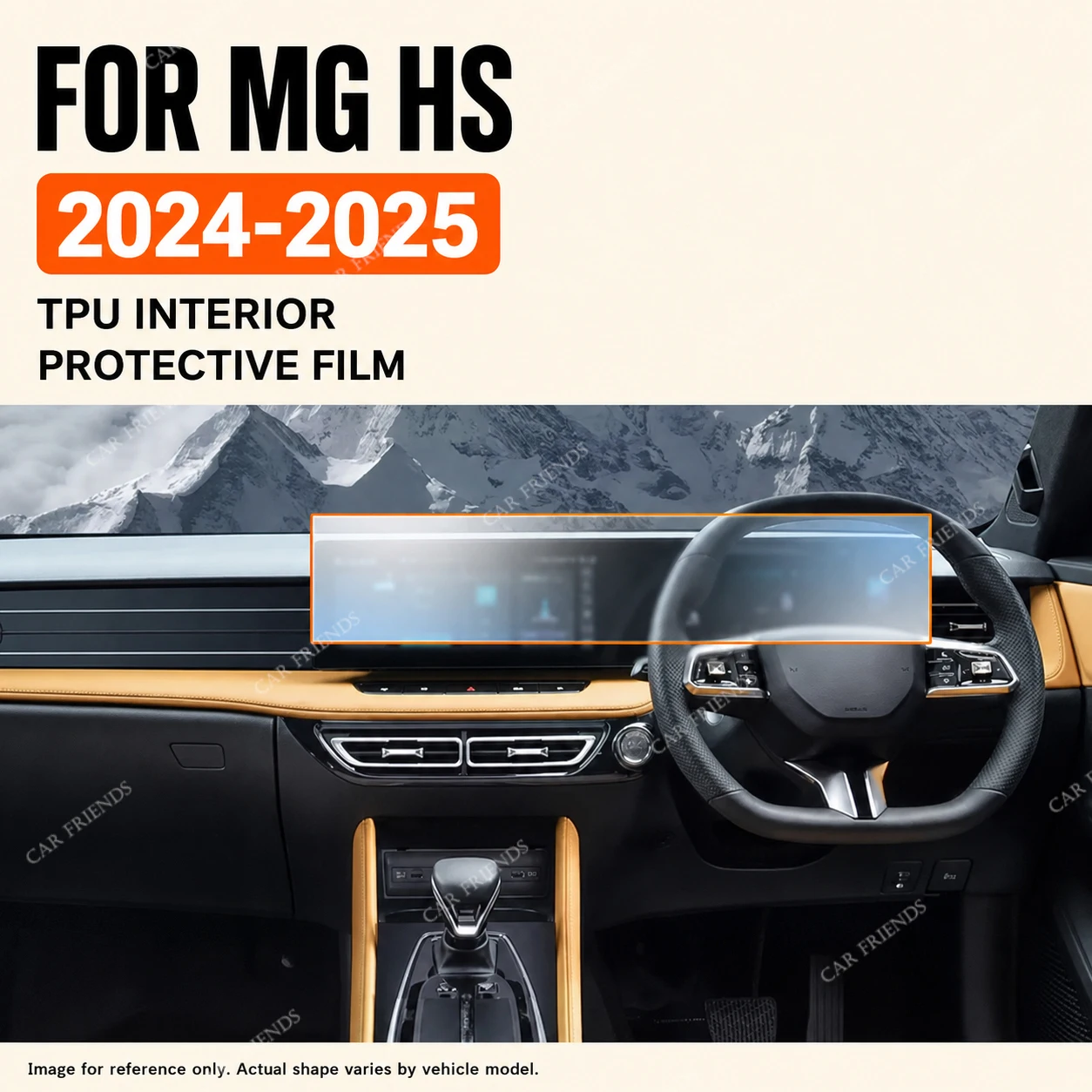 For MG HS 2024-2025 Transparent TPU Car Interior Trim Protective Film Kit Full Set Anti-scratch Self-healing Easy Install