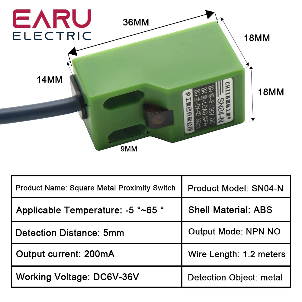 Free Shipping SN04-N Famous SN04N 4mm Approach Sensor NPN,3 wire,NO 6-30V DC Inductive Proximity Switch