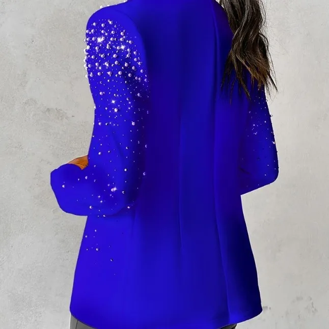 

Faionable Casual Beaded Small Suit for Women Long Sve Polyester Autumn Collection 25-29 Years Old Women's Wear