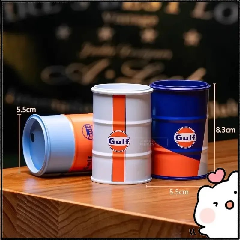 Gulf Oil Racing Car Paint Micro Model Iron Box Scene Decoration Desktop Ornament Storage Tank Home Garden Decor Crafts