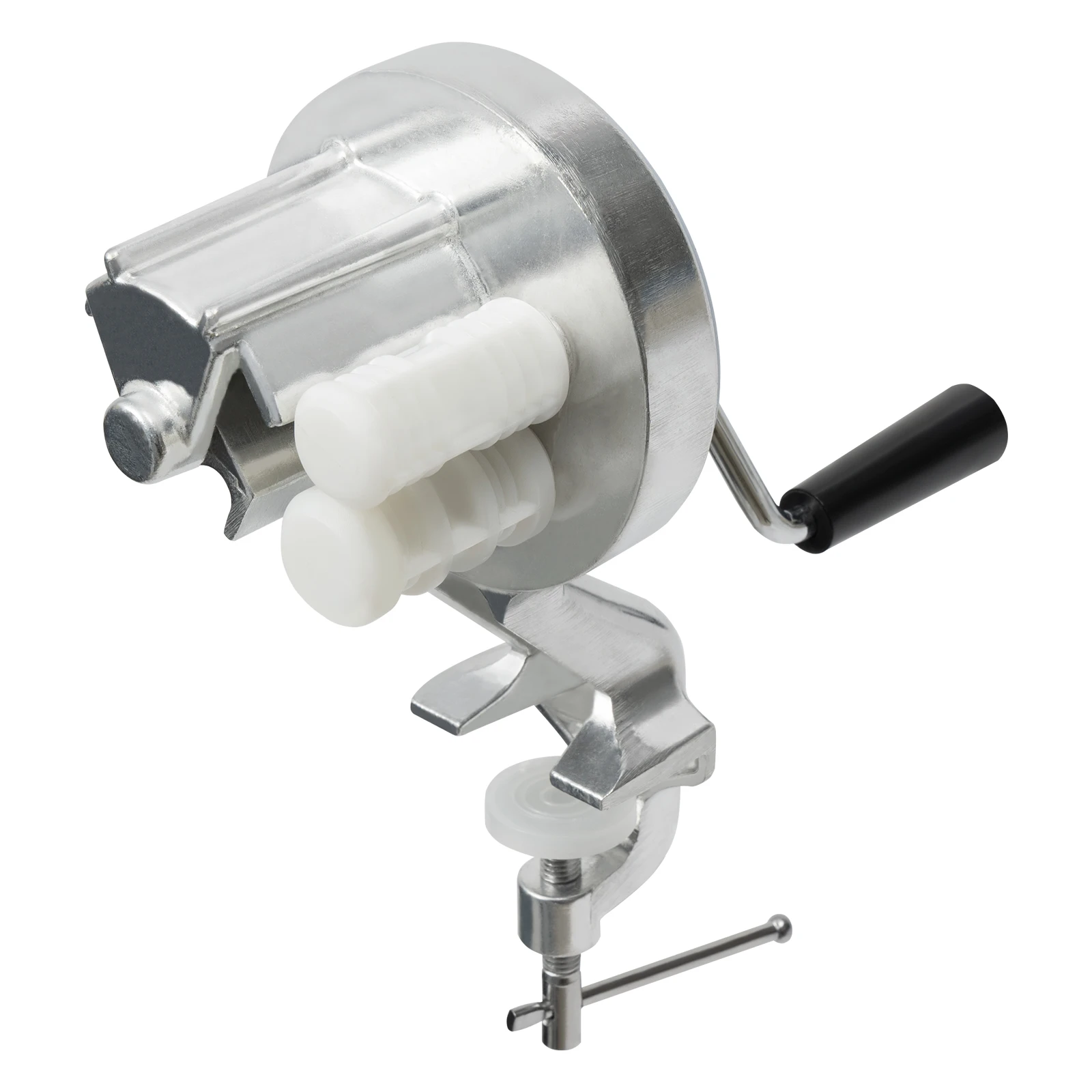 ماكينة صنع المعكرونة المصنوعة من سبائك الألومنيوم مع قاعدة مشبك أداة مطبخ صغيرة فضية يمكنك صنعها بنفسك لـ Macaroni Spaghetti #3