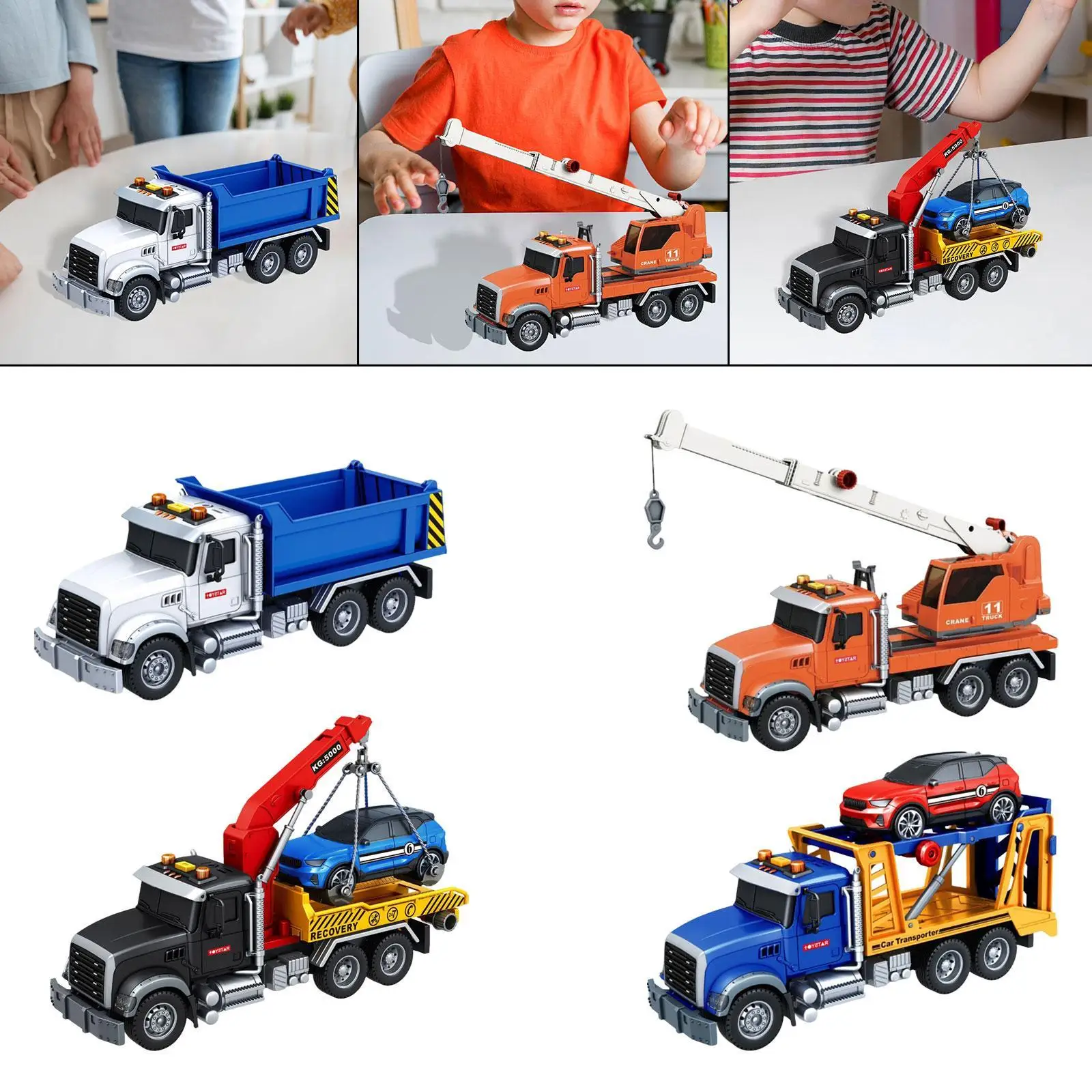 Friction 62 Truck Toy pour les tout-petits de 4 à 7 ans, jouet de développement précoce