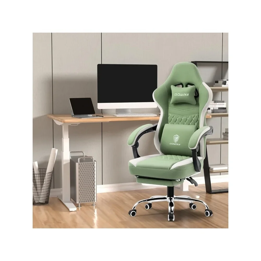 Gaming Chair Breathable Fabric Computer Chair with Pocket Spring Cushion, Comfortable Office Chair with Gel Pad and Storage Bag