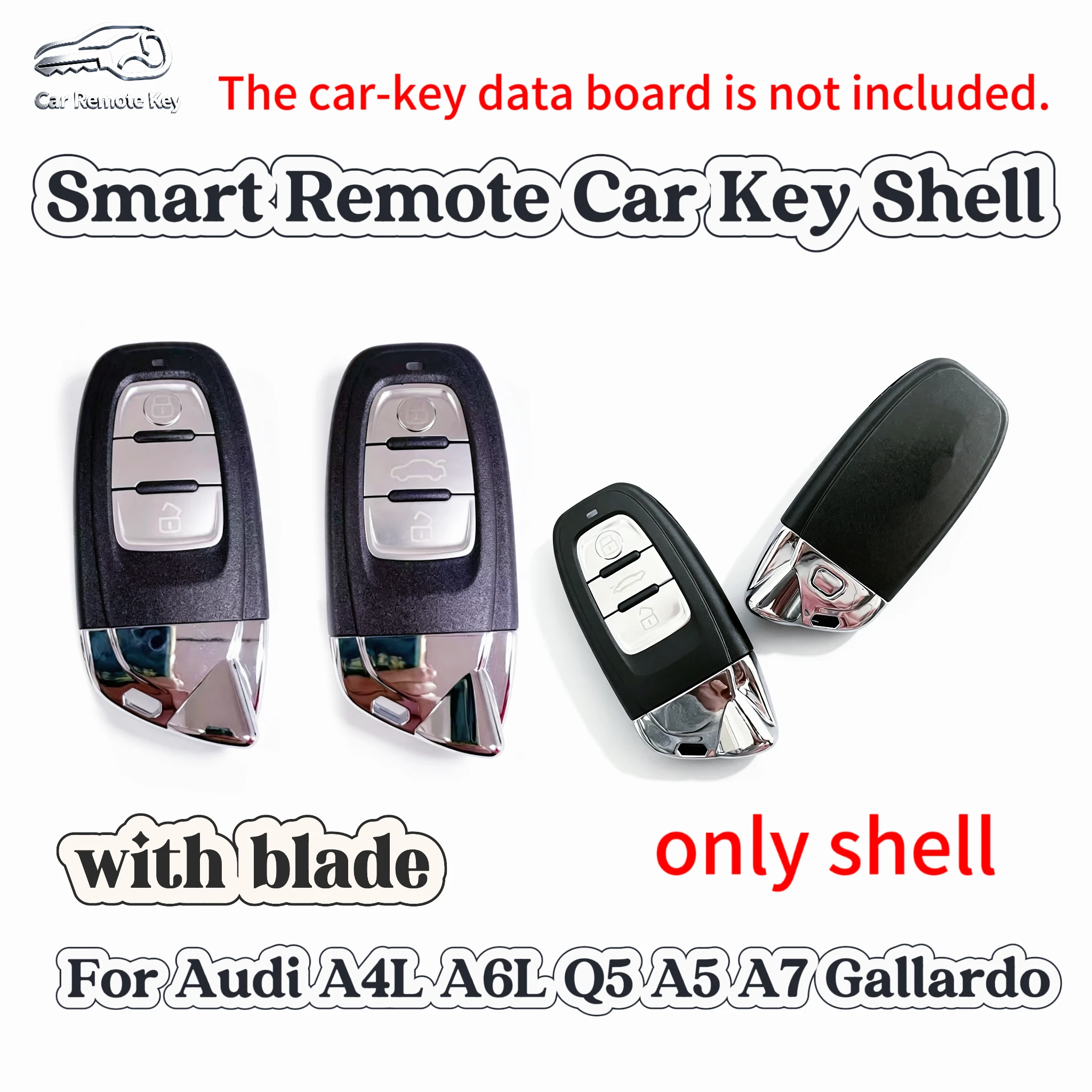 Smart Remote Car Key Shell Compatible For Audi A4L A6L Q5 A5 A7 Gallardo