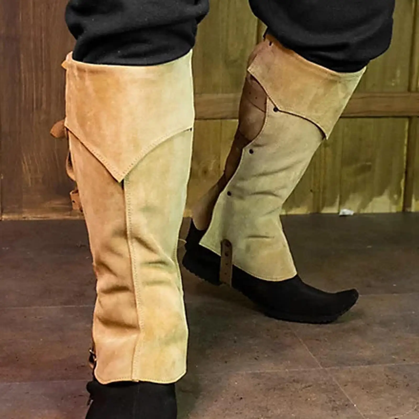 أغطية أحذية القراصنة إكسسوارات تنكرية PU حافظة أحذية Steampunk كاكي #5