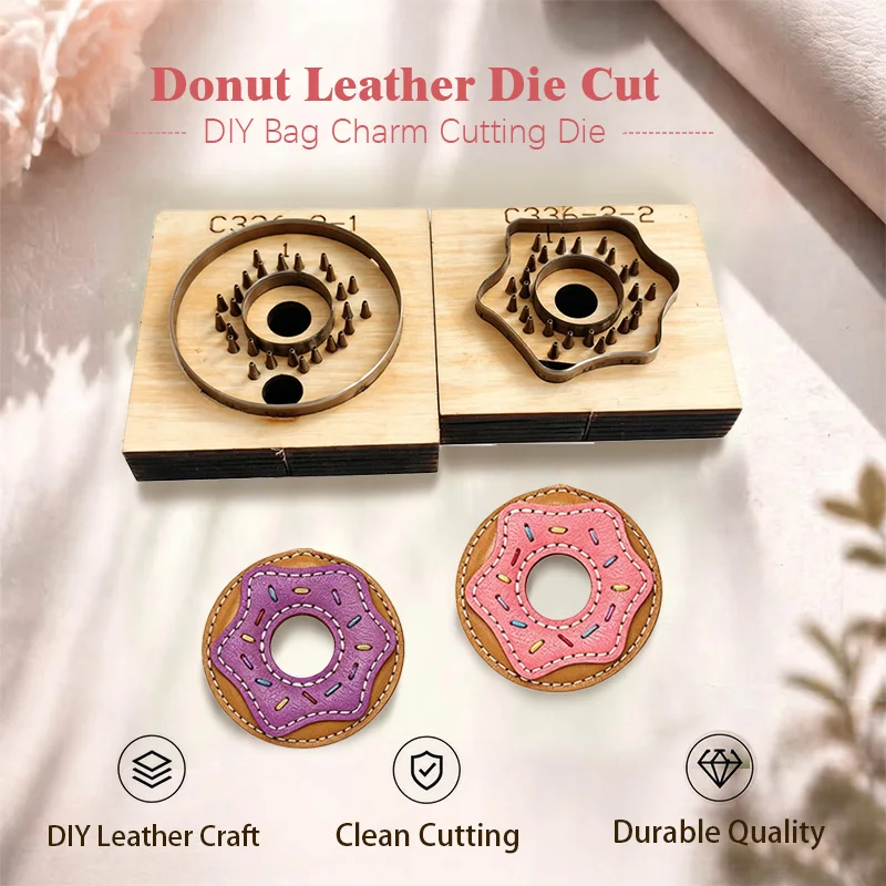 C336 Doughnut-Shaped Leather Cutting Die Handmade DIY Leather Goods Pendant Mold Self-Made Bag Hanging Ornament Tool