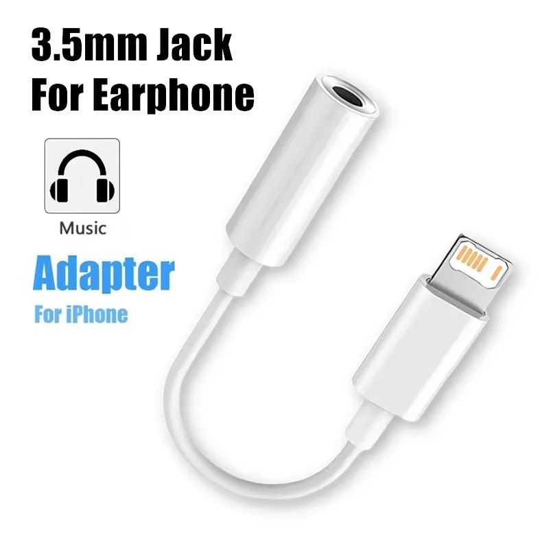 1/2/3/4/5/6Pcs For Lighting To 3.5mm Headphone Adapter For IPhone To 3.5mm Jack AUX Audio Adapter Cable