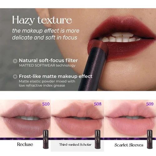 Imagen 2 del producto Lápiz labial mate Girlcult (S08-S10), textura mate, suave y sin secado, acabado mate aterciopelado, altamente pigmentado y vibrante, bloqueo mate