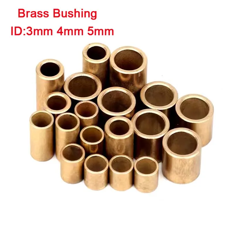 10Pcs/lot ID 3/4/5mm Powder Metallurgy Oil Brass Bushing Self-Lubricating Bearing Guide Sleeve Precision Copper Base Bearing