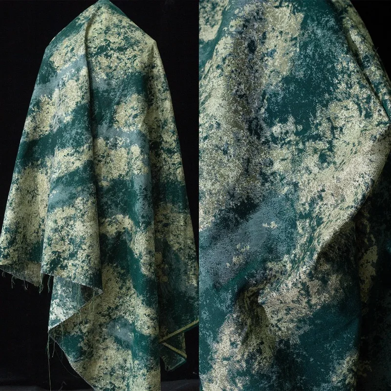 

Green Gold Gradient Color Jacquard Fabric for Handmade DIY Fashion Clothing Diy Sewing Fabrics By The Yard Cloth Material