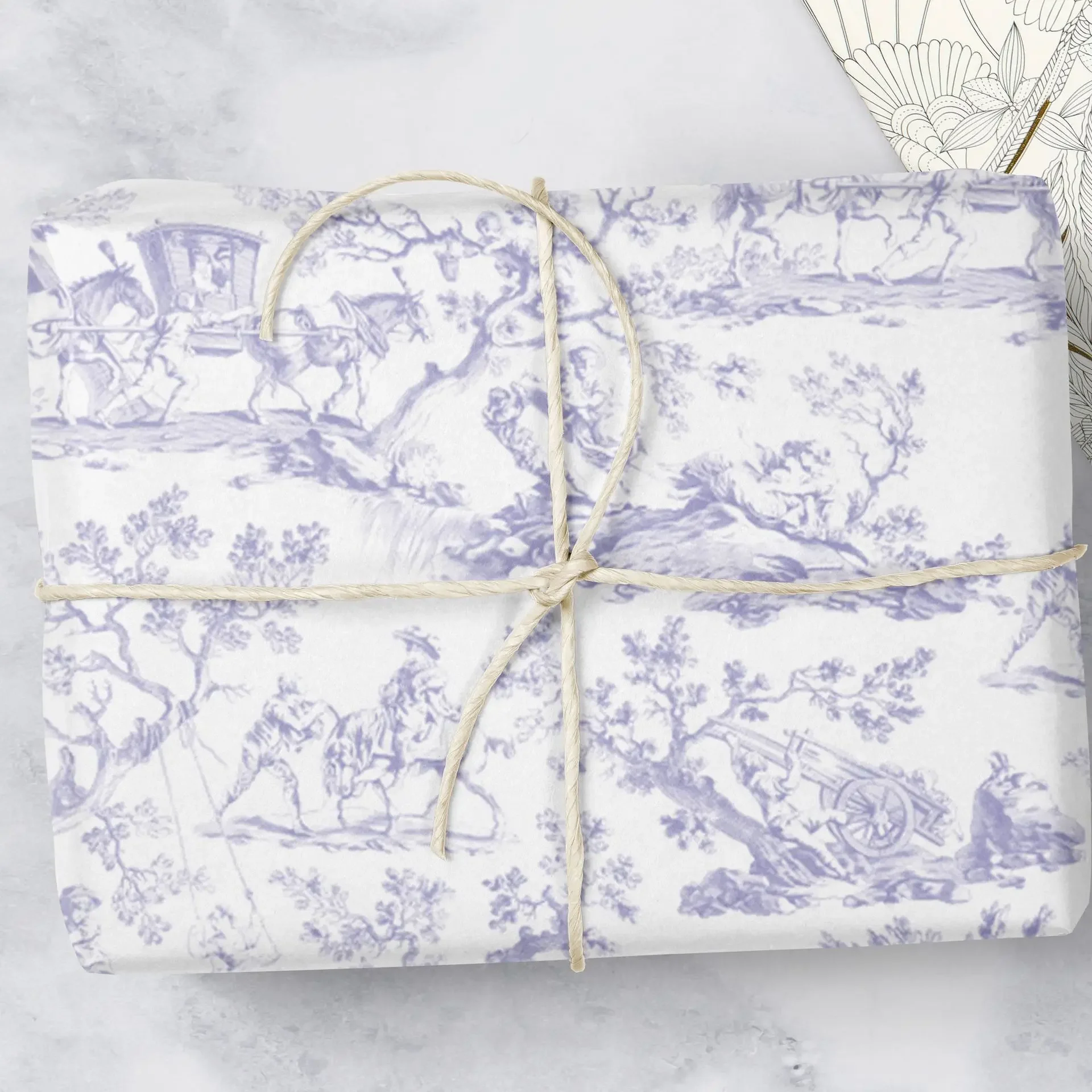 22g Spring Outing Water Painting Printed Paper French Style Gift Clothing Wine Red Craft Packaging Papers Festival Decoration