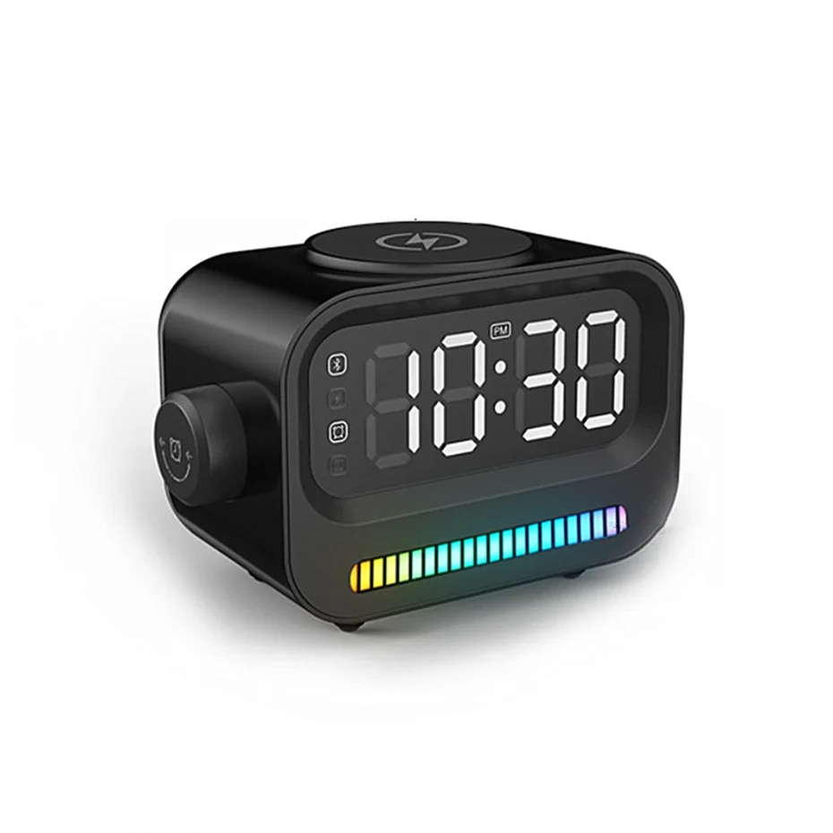 

15w Bluetooth Speaker With Magnetic Wireless Charging Stereo LED Light Sound Box Music Subwoofer Mini Portable Speaker For Phone