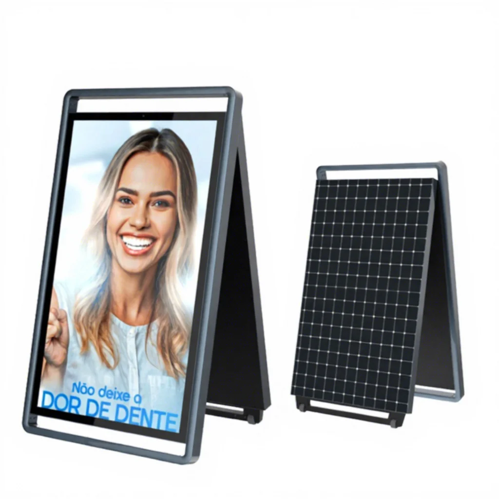 Outdoor Solar Battery Powered 43'' LCD IP65 Waterproof Digital Signage Screen Portable Built-In Wi-Fi Advertising Display Board