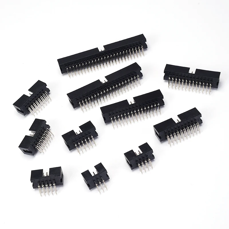 10PCS IDC Male Socket Straight Double Row DIP 10P-40P Various Pin Options 2.54mm Pitch PCB Connector DC3 Box Headers for Electro