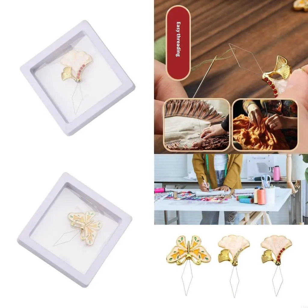 L43A Chinese Styles Needle Threader Butterfly Threader Practical Needle Threader for Hand Sewing and Mending Clothes