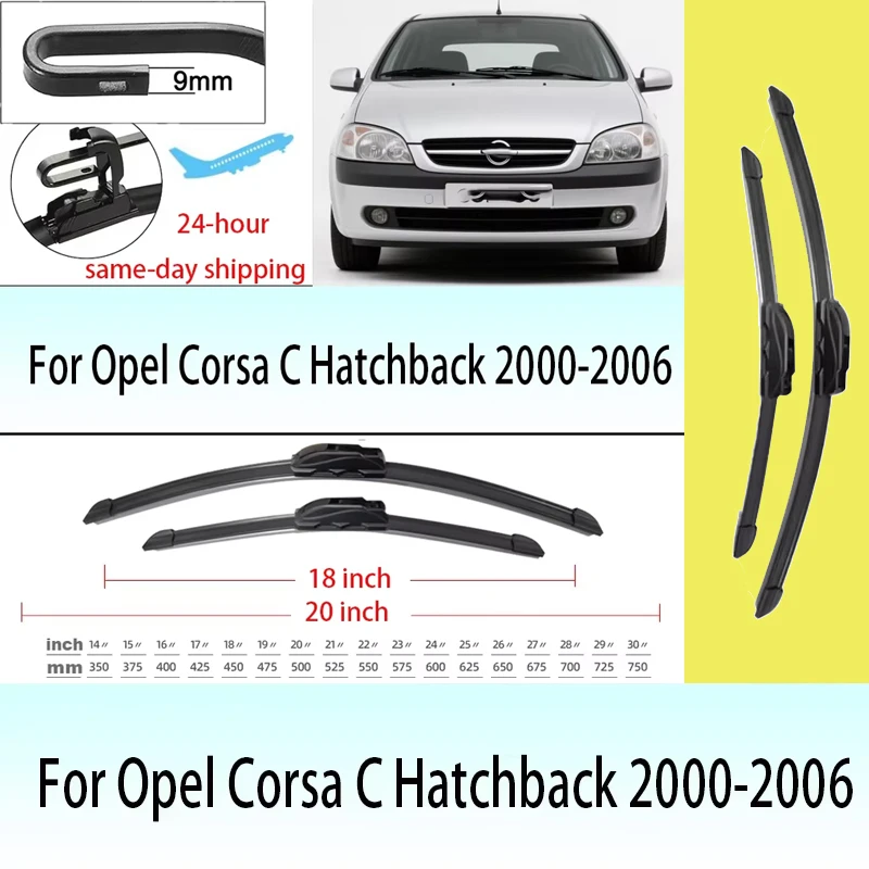 

Для Opel Corsa C Hatchback 2000-2006 2001 2002 2003 2004 стеклоочиститель передние щетки стеклоочистителя лобовое стекло щетки 20 "+ 18"