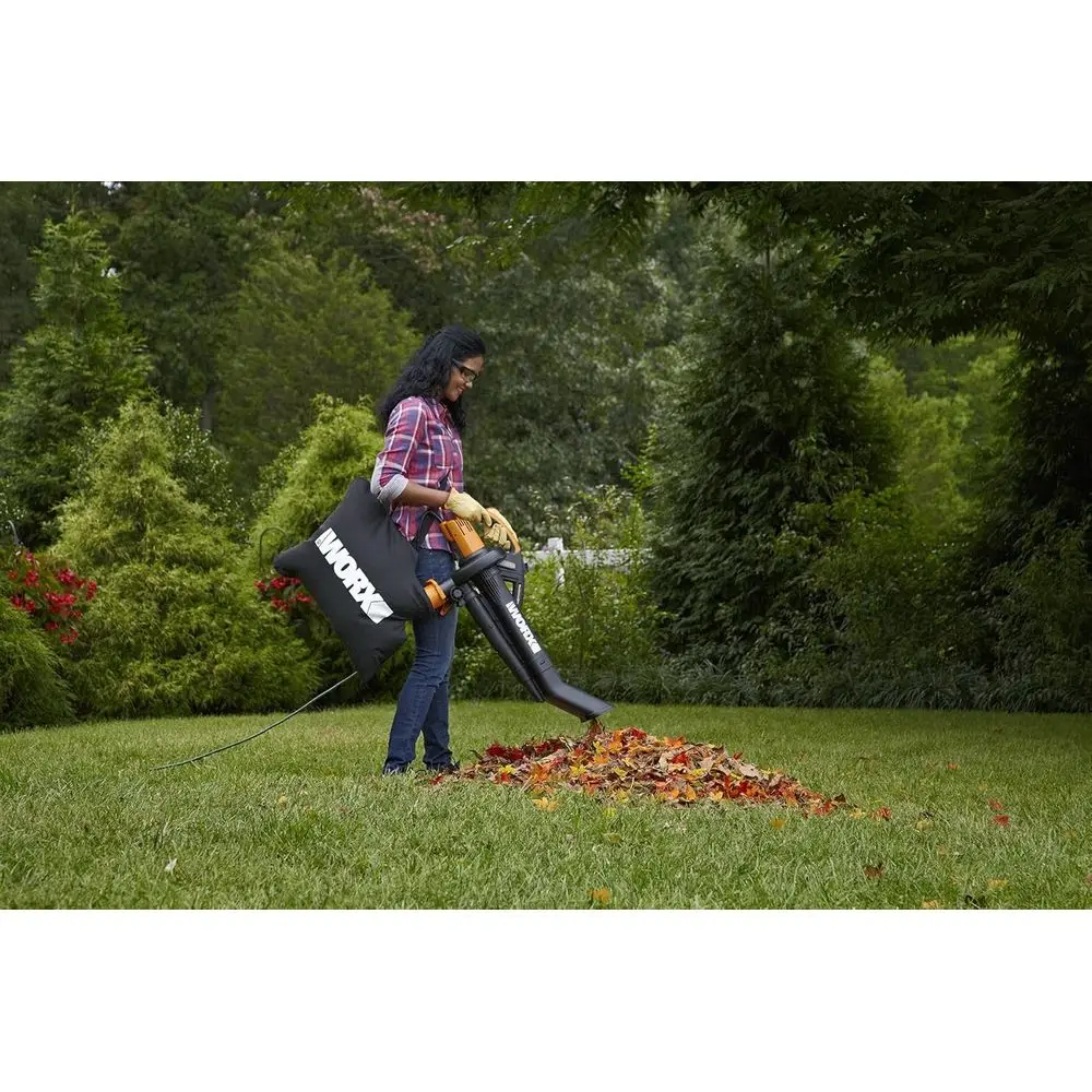 WG509 12 Amp Trivac, 3 in 1 Electric Leaf Blower, Leaf Vacuum & Leaf Mulcher for Lawn Care