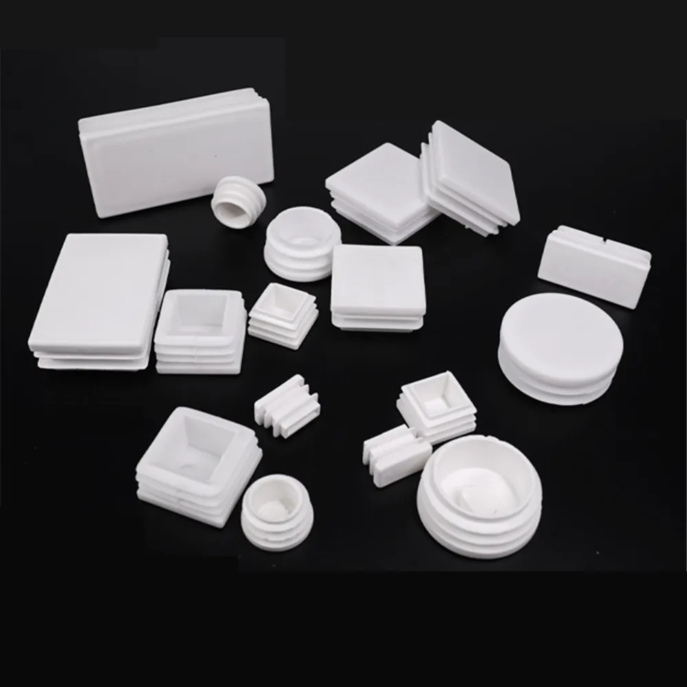 

50x100mm White Square Plastic Blanking End Cap Caps Tube Pipe 80x140 Inserts Plug Bung Rectangle Insert For Chair Leg Pipe 25x25