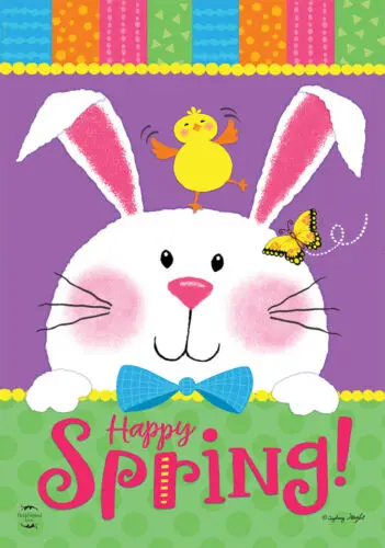 Briarwood Lane Happy Spring Rabbit Easter Garden Flag