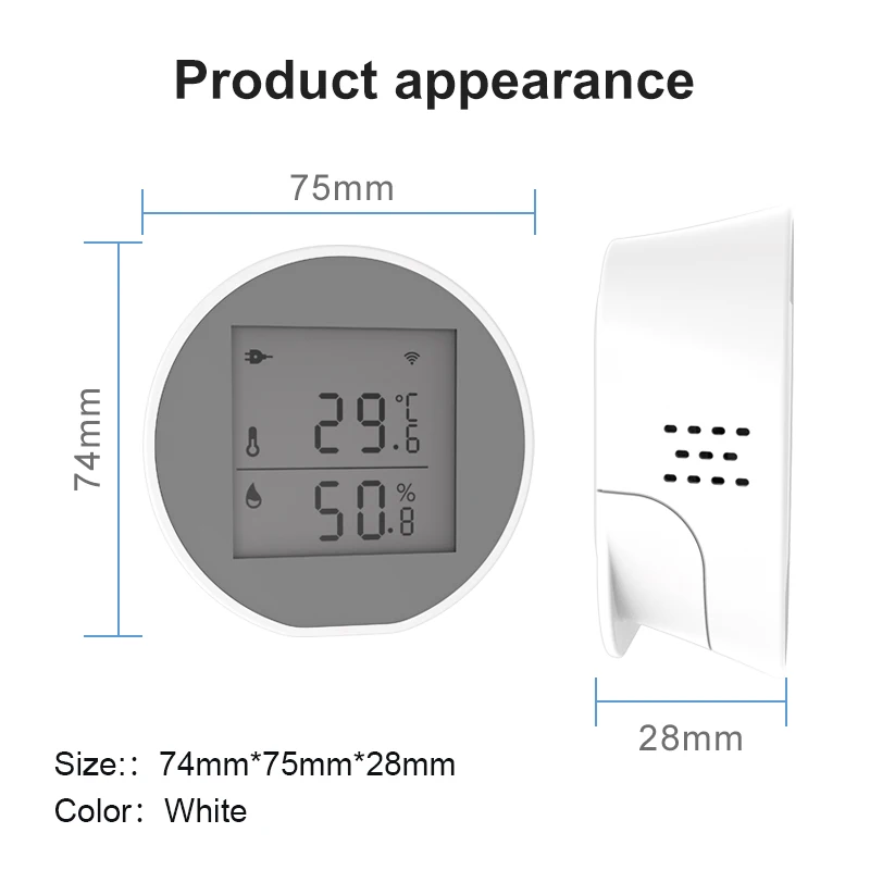 Tuya Smart Zigbee Temperature Humidity Sensor Indoor Hygrometer Thermometer Detector LCD Screen App Control Battery Or USB Power